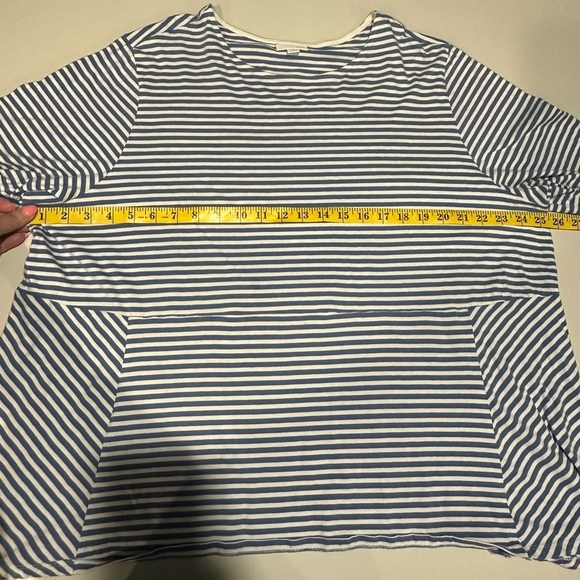 J Jill Striped Blue and White Women's Knit Top Size 3X - Picture 3 of 4